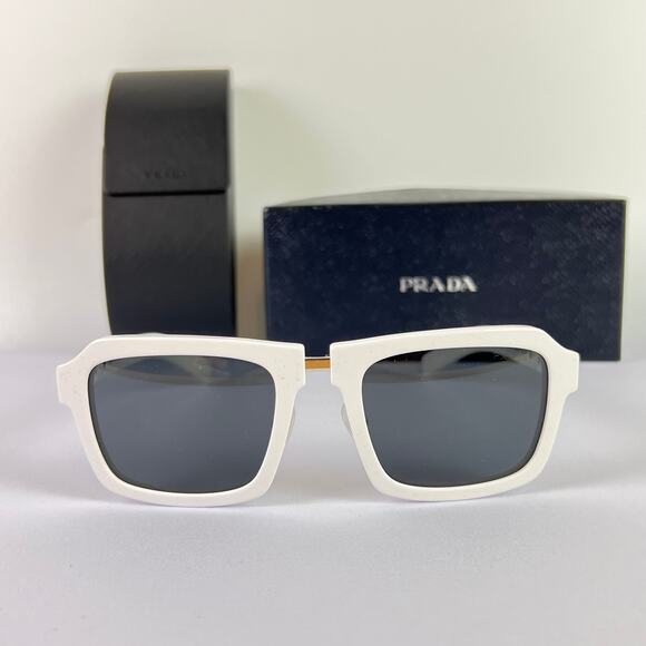 Prada Men's SPR09X SPR/09/X 4AO-5S0 White Square Sunglasses 53mm - Picture 1 of 16